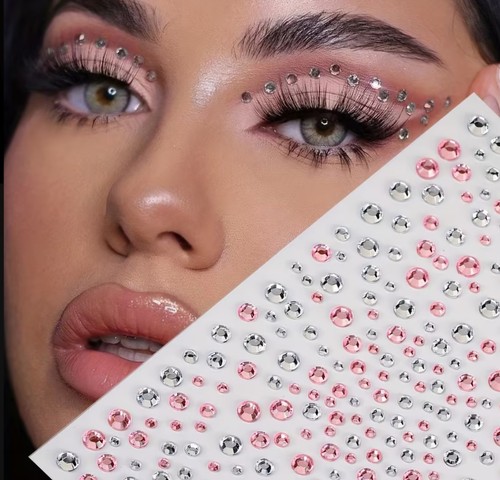 Face body gems - face, pink