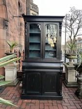 Antique Victorian Mahogany Secretaire display cabinet Fully Restored
