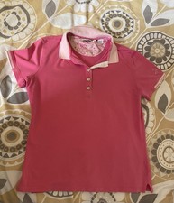 Green Lamb Ladies Golf Polo Shirt Size 12 Pink Short Sleeve Top Golf Wear