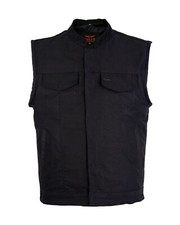 Biker Black Men's Motorcycle Concealed Gun Pockets Denim CLUB VEST®
