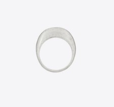 Saint Laurent Volum Ring Brass Metal Argent Oxyde size US 6