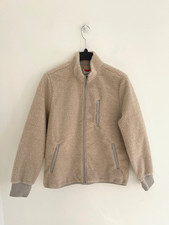 John Lewis Fleece Jacket Borg Neutral Zip Through Beige Men's MEDIUM - NEW