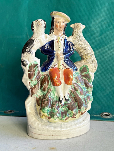 Antique staffordshire shepherd - antique,
