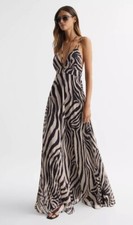 REISS BLACK/WHITE VIDA ZEBRA PRINT MAXI DRESS UK Sizes 8 and 10