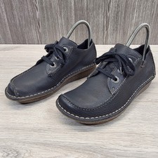 Clarks Funny Dream Ladies Navy Blue Size UK 5 D Leather Shoes 