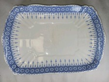 Vintage Serving Platter John Maddock & Sons Serving Tray Royal Vitreous Blue  