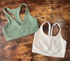 Set Active Women’s XS Luxform Bras Set Of Two Green White Gym Workout Athletic