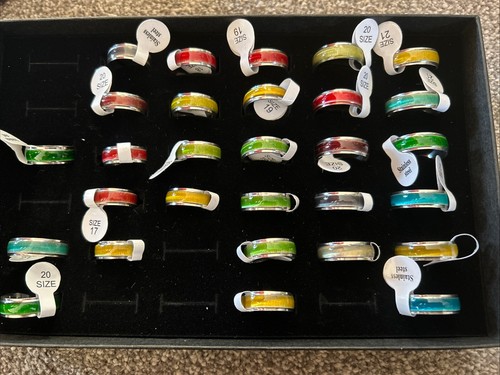 Stainless steel mood rings - stainless, rings-