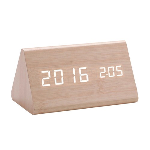 Wooden digital alarm clock - digital,