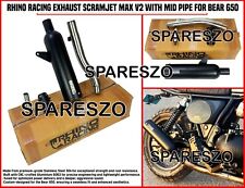 "RHINO RACING EXHAUST SCRAMJET MAX V2, BLACK" FIT FOR ROYAL ENFIELD BEAR 650