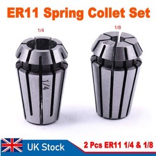 2Pcs Spring Collet Set CNC Milling Lathe Machine Tool Workholding ER11 1/4&1/8''