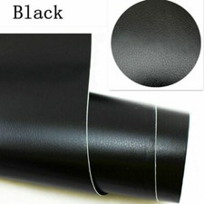 Auto Car 3D Black Leather Texture Interior Exterior Decorative Decal DIY Sticker