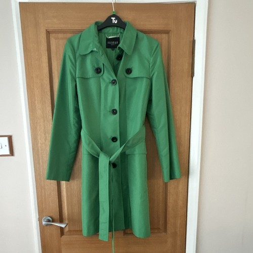 Hobbs green belted trench coat - belted,