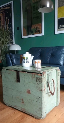 Vintage painted wooden storage - painted,