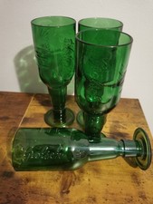 4 Grolsch Beer Glasses. Green