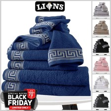 100% Egyptian Cotton Greek Key Towel Super Soft Quick Dry Big Bathroom Sheets