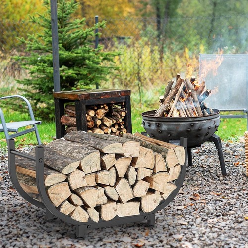 Firewood rack shaped - rack, metal