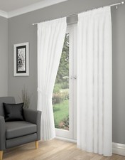 One Pair Of Luxury Tonga Crinkled Effect Lined Voile Curtain Tiebacks Included 