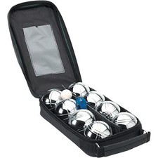 Pack Of 8 French Boules Set Chrome Plated Petanque Garden Game with Carry Case