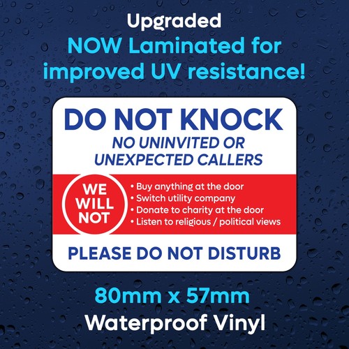 Stop cold callers sticker - callers, no