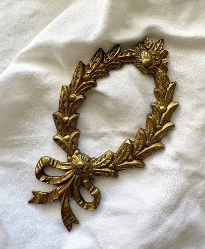 Antique cast brass - cast, laurel