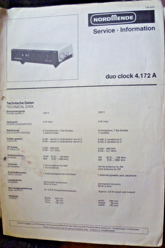 Nordmende duo clock radio - clock, 4a