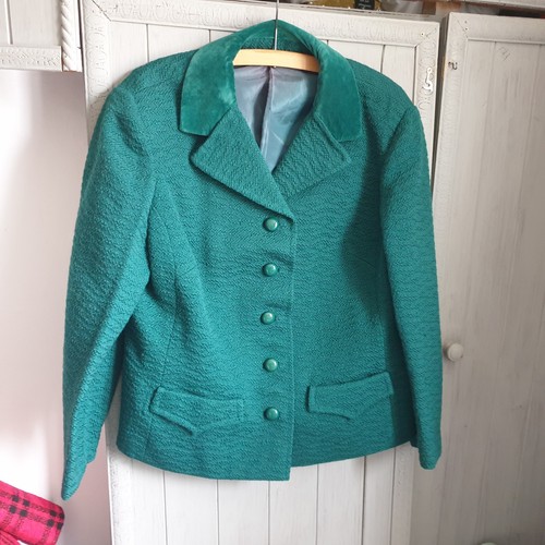 Vtg 60s boxy jacket teal - vtg, sz
