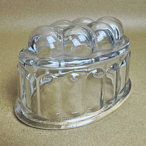 Vintage clear glass oval - glass,