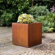 Metal Cube Planter Garden Corten Steel Plant - Slightly Damaged Collection Only