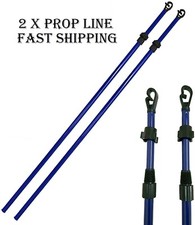 2 X Extending Clothes Prop Washing Line Pole Galvanised Heavy Duty Support 2.4m