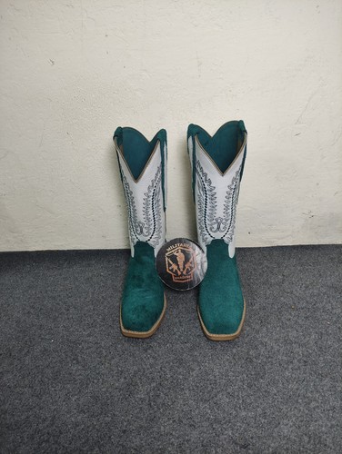 Men white leather cowboy - white,