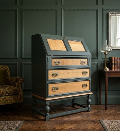 Vintage solid oak writing - solid,