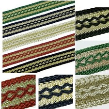 Gimp Gold Braid Trim Upholstery , 22mm Wide Sold by the Metre many Colours 