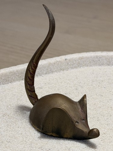 Vintage solid brass mouse - vintage,