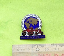 1950s DAVID BROWN Tractors enamel badge lapel pin Farming Farmers