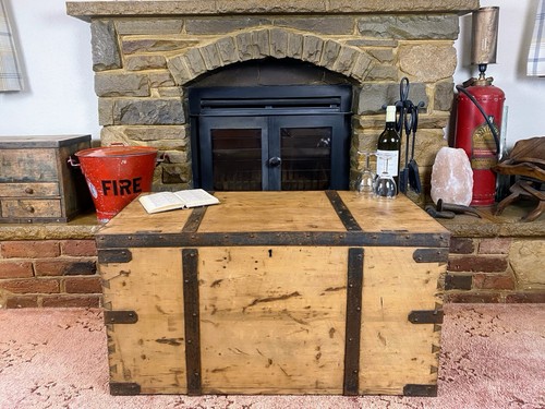 Old antique pine chest - old,