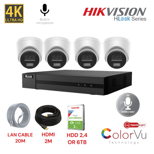 Cctv kit 8mp hikvision - 8mp,