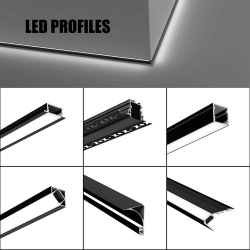 Black aluminium led - black, 2m