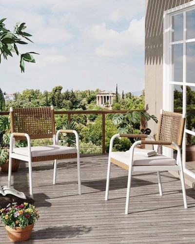 Wicker patio chair set 2 - patio,