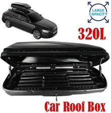Car Roof Box 320 Litres Gloss Black ABS Plastic Up To 75kg -FAST & FREE DELIVERY