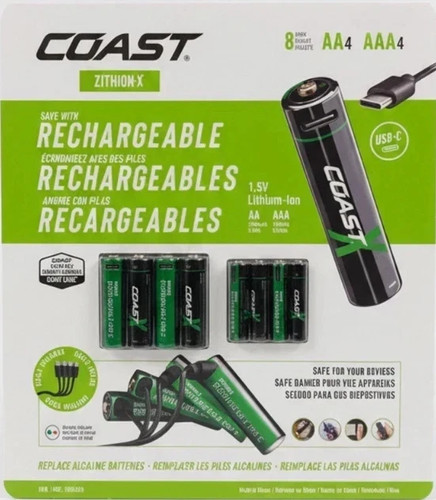 Coast zithion aaa usb c - aa, &