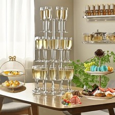 Stemware Hanging Display Rack Champagne Flute Holder Transparent Removable