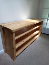 Rustic Farmhouse wooden shelving unit, bookcase and shoe rack bench - 33cm deep