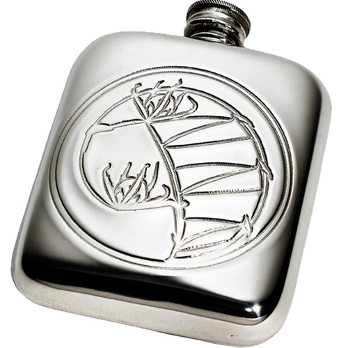 4oz pewter flask archibald - pewter,