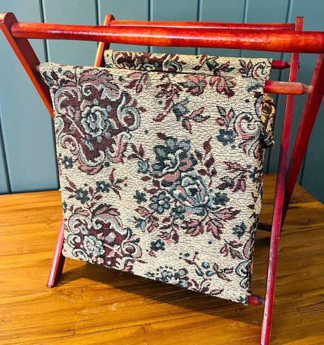 Vintage tapestry magazine rack - tapestry,
