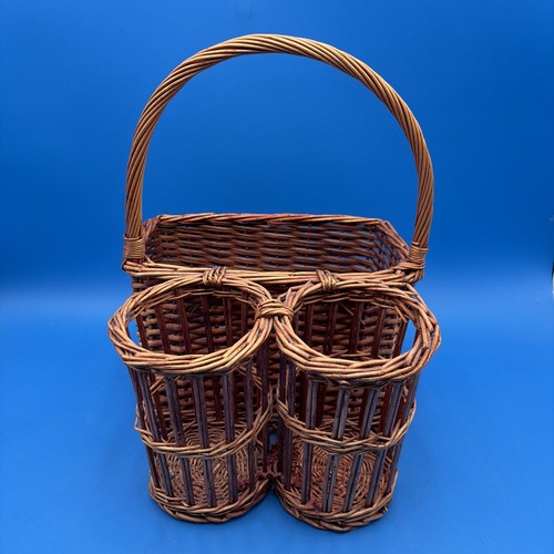 Vintage wicker bottle carrier - vintage,