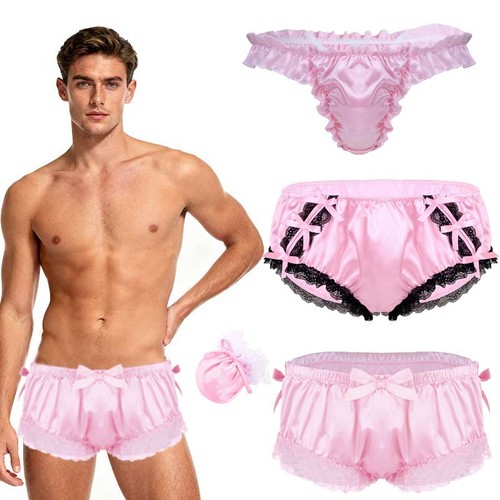 Mens satin ruffled bloomer - ruffled,