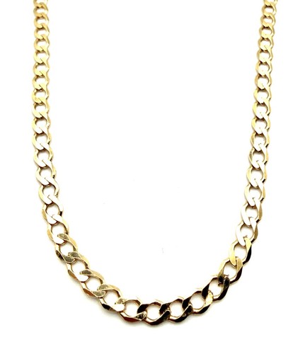 9ct gold curb chain solid - 9ct,