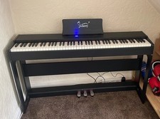 UK 88 Keys Full Weighted Keyboards Digital Piano with Furniture Stand &3 Pedals