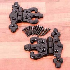 Black Antique Cast Iron Unequal Fancy Butterfly Hinges Cabinet Hinges 89mm Pairs